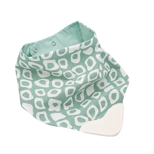 BabyJem Double Sided Poplin Apron Bib With Teether - Green BabyJem Double Sided Poplin Apron Bib With Teether - Green
