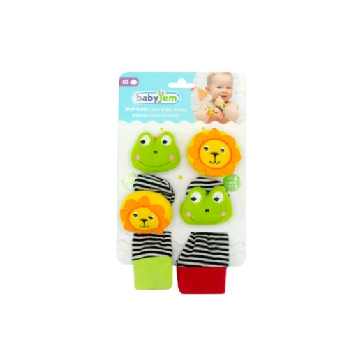 Babyjem Wrist & Foot Rattle, Frog & Lion - BabyJem - Image 5