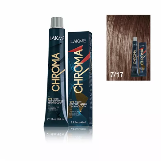 Lakme Chroma Blue Ash Medium Blonde Cream Hair Color 7/17 Lakme Chroma Blue Ash Medium Blonde Cream Hair Color 7/17