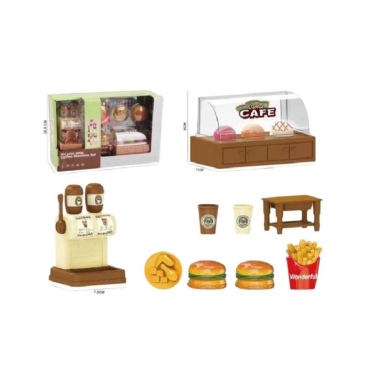 مجموعة وجبات سريعة صغيرة مع ملحقات للعب التظاهري