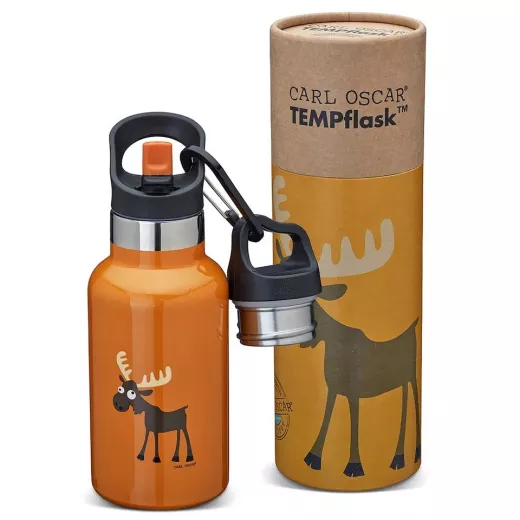 Carl Oscar Kid's Tempflask Drinking Bottle, 0.35L, Orange Carl Oscar Kid's Tempflask Drinking Bottle, 0.35L, Orange