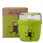 Carl Oscar N'ice Cup™ Snack container with cooling element - 0.5 L - Including Cutlery - Lime - Carl Oscar