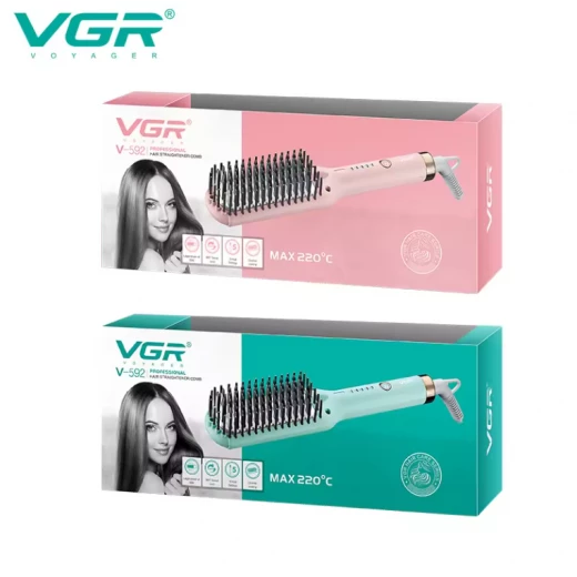 VGR Professional Hair Styling Powerful Hair Straightener Hot Comb Brush VGR Professional Hair Styling Powerful Hair Straightener Hot Comb Brush