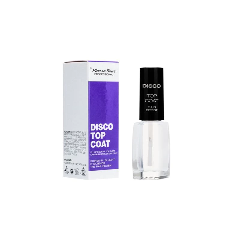 Pierre Rene Disco Top Coat fluorescent nail topcoat 11ml - Pierre rene