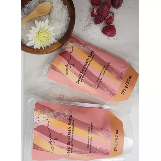 Dead Sea Salt Berry & Grape Scent 275g by Ayla Naturals – Enriched with Natural Minerals for Deep Relaxation, Body and Soul Care, Long-Lasting Fresh Fruity Aroma - Ayla Naturals - Image 2