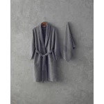 طقم روب حمام كومو من القطن L-XL رمادي, من انجلش هوم - انجلش هوم