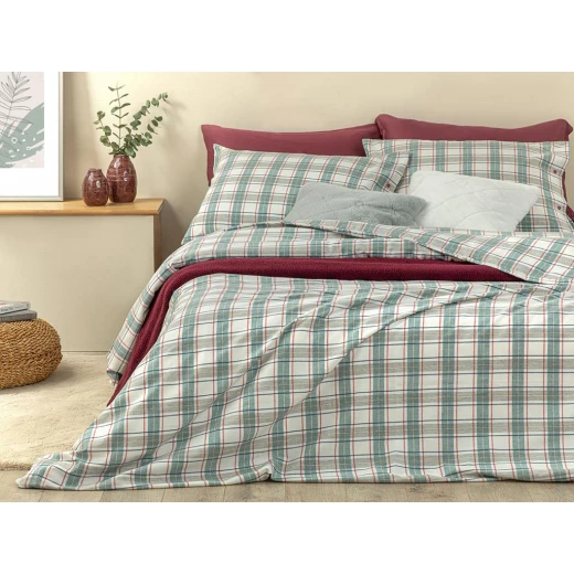 طقم غطاء لحاف مقاس مفرد ناعم ومنقوش للشتاء كوزي مقاس 160x220 سم أخضر, انجلش هوم طقم غطاء لحاف مقاس مفرد ناعم ومنقوش للشتاء كوزي مقاس 160x220 سم أخضر, انجلش هوم