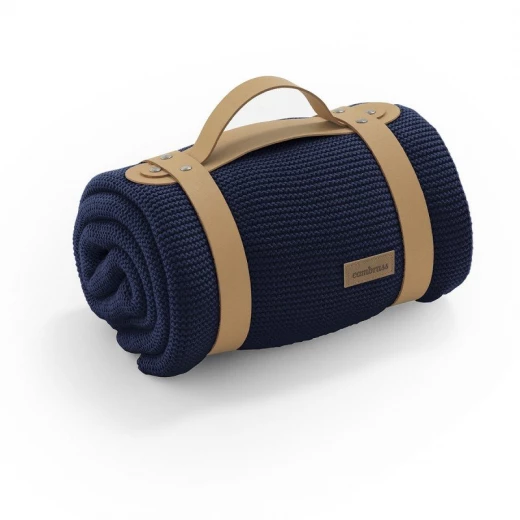 Cambrass Bamboo Knited Blancket Plain GGS Navy Cambrass Bamboo Knited Blancket Plain GGS Navy