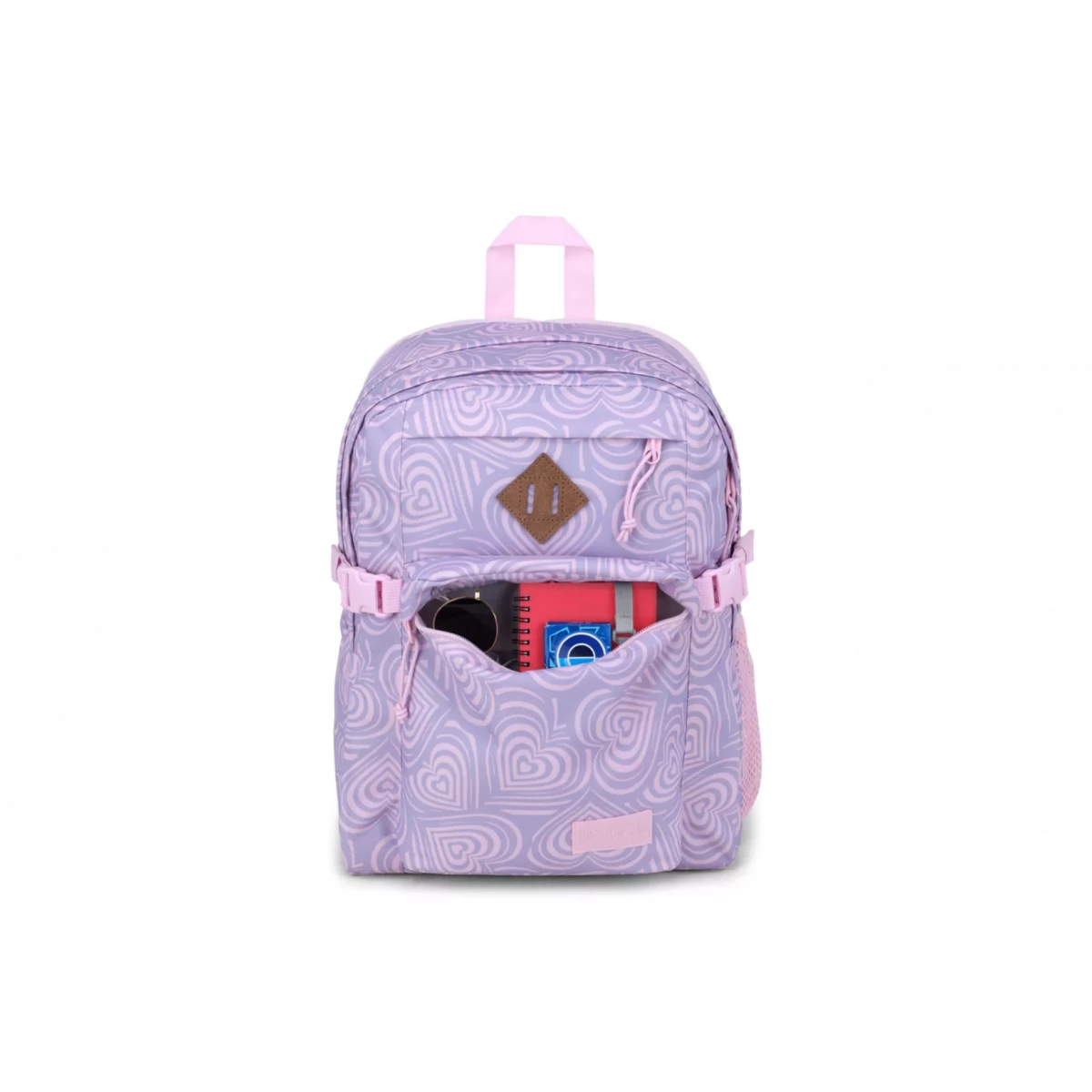 JanSport Main Campus Heavenly Hearts Pink Purple Large School Backpack JanSport Main Campus Backpack, Heavenly Hearts Pink – Buy  main image 2