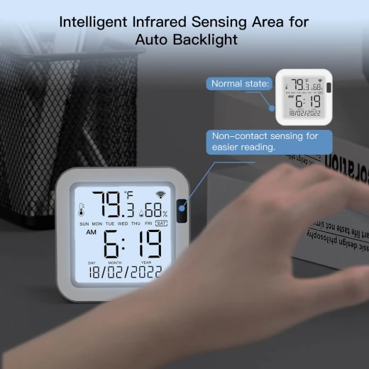 Moes WiFi Smart Temperature & Humidity Sensor with LCD Screen - MOES - Image 5