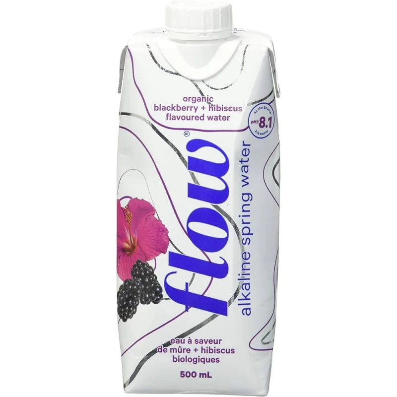 Flow Water Alkaline Spring Water Organic Blackberry Hibiscus – 500mL - Flow