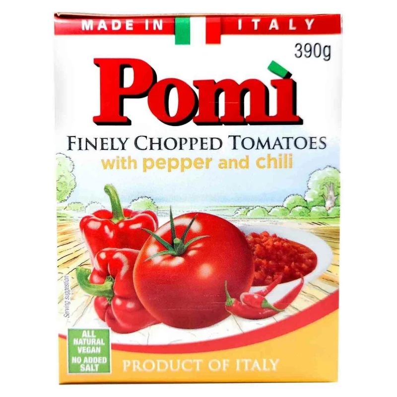 Pomi Finely Chopped with Pepper & Chili 390 g - Pomi