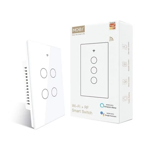 Moes 2.4GHz WiFi Wall Touch Smart Switch Neutral Wire Required, Moes 2.4GHz WiFi Wall Touch Smart Switch Neutral Wire Required,