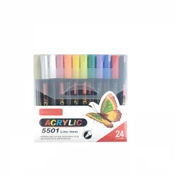Acrylic  2mm Tip Acrylic Paint Markers,24 Color Paint Pens