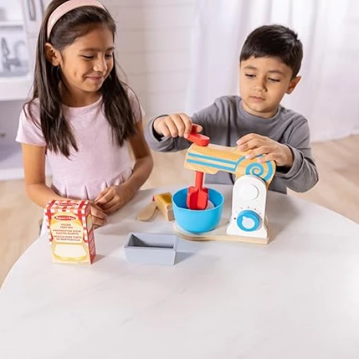 Melissa & Doug Wooden Make-A-Cake Mixer Set (11 Pieces) - Melissa &amp; Doug - Image 6