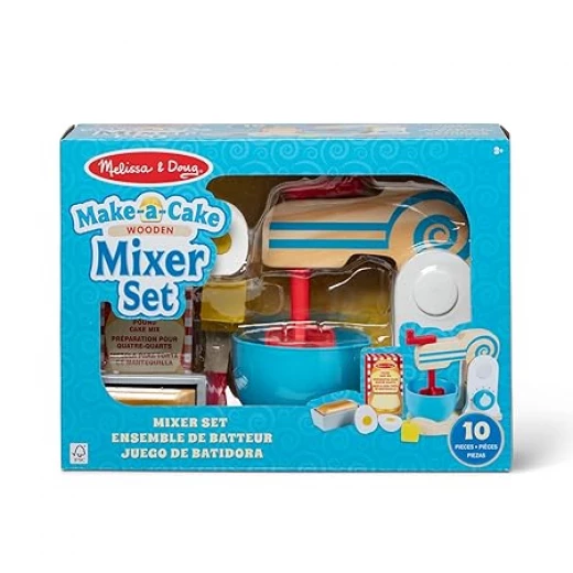 Melissa & Doug Wooden Make-A-Cake Mixer Set (11 Pieces) - Melissa &amp; Doug - Image 5