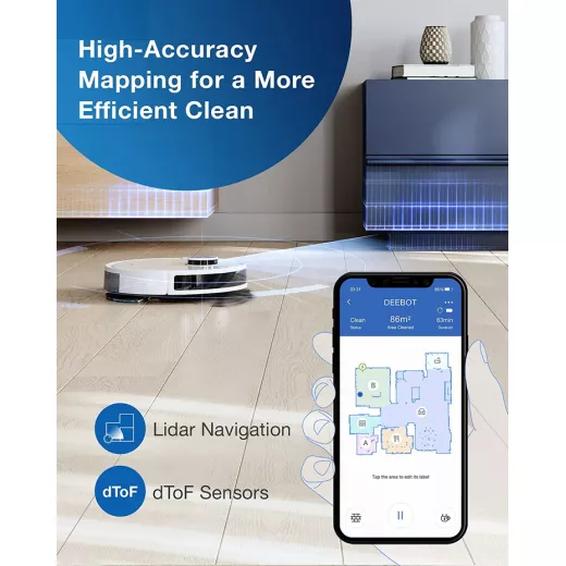 ECOVACS DEEBOT N10+ مكنسة كهربائية وممسحة روبوتية، شفط 3800 باسكال، تفريغ ذاتي - ايكوفاكس - Image 3