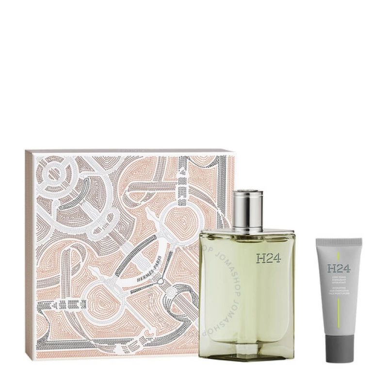 Hermes H24 Herbes Eau de Parfum Set for Men Luxury Grooming Gift Hydrating Moisturizer 100ml - Hermes
