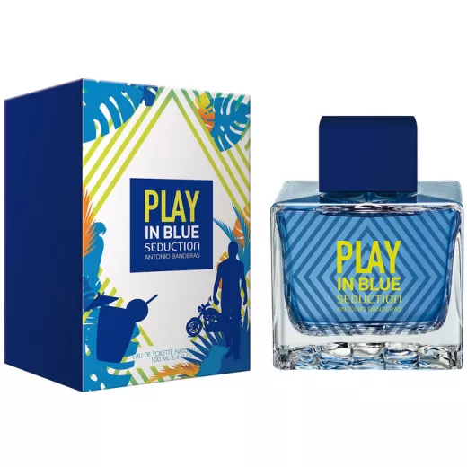 Antonio Banderas Play In Blue Seduction Eau de Toilette 100ml for Men Fresh and Invigorating Fragrance Antonio Banderas Play In Blue Seduction Eau de Toilette 100ml for Men Fresh and Invigorating Fragrance