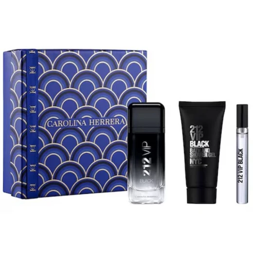مجموعة هدايا 212 في آي بي بلاك: عطر 100 مل + عطر 10 مل + جل استحمام 100 مل للرجال مجموعة هدايا 212 في آي بي بلاك: عطر 100 مل + عطر 10 مل + جل استحمام 100 مل للرجال
