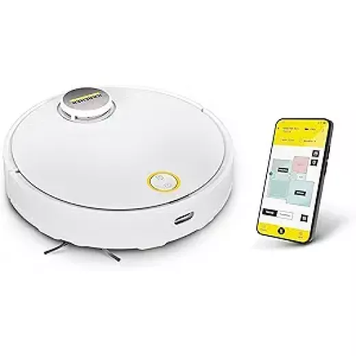 مكنسة كهربائية آلية Karcher RCV 3 مع وظيفة الممسحة 2500 باسكال - التحكم عن بعد عبر التطبيق، الملاحة بالليزر LiDar - رسم خرائط للأرضيات، اكتشاف العوائق - وقت تشغيل 120 دقيقة - للأرضيات الصلبة والسجاد - كارشر - Image 5