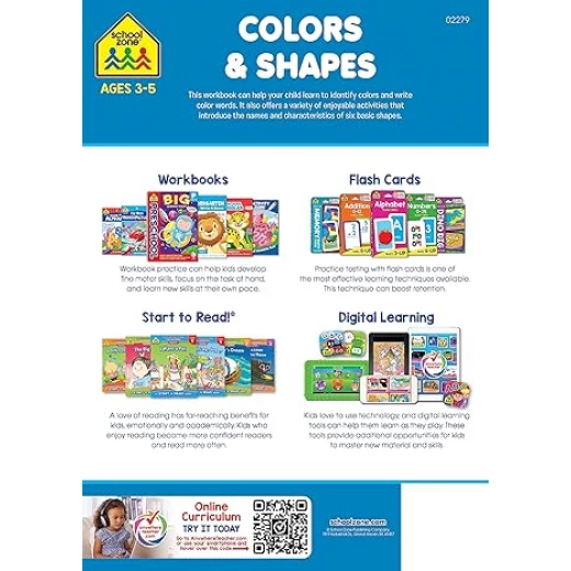 School Zone - Colors & Shapes Workbook - 64 Pages, Ages 3 to 5, Preschool, Kindergarten, Color Names, Patterns, Tracing, Object Identification, and More (School Zone Get Ready!™ Book Series) - Image 5
