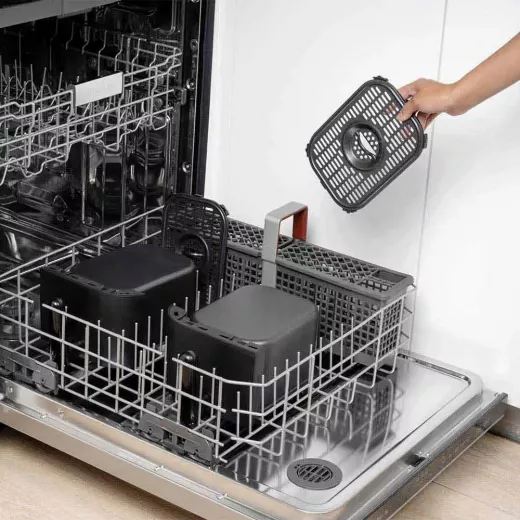 مقلاة الهواء نيوتري كوك ديو 2، سعة 8.5 لتر مع سلتين مستقلتين للتحكم، تحتوي على وظائف القلي بالهواء، الخبز، الشوي، التحميص، إعادة التسخين والتجفيف، 6 إعدادات مسبقة، موديل 185، لون أسود، 2400 واط، ضمان محدود لمدة عامين - نيوتري كوك - Image 5