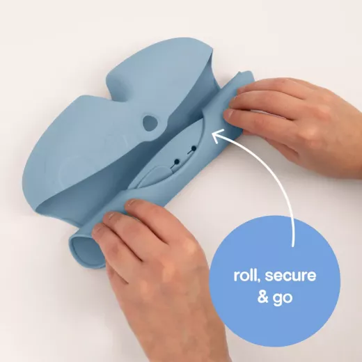 Bbox - Foldable Silicone Bib - Lullaby Blue - B.Box - Image 2