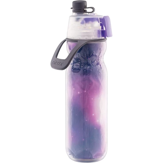 زجاجة ماء O2COOL Mist 'N Sip مع وظيفة الرذاذ والشرب 2 في 1، مزودة بفتحة سحب علوية بدون تسرب، زجاجة ماء رياضية قابلة لإعادة الاستخدام - 20 أونصة (بنفسجي سماوي) - اوه تو كول - Image 5
