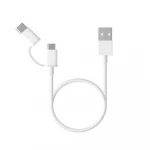 كابل USB 2 في 1 من شاومي SJV4082TY Mi (ميكرو USB إلى Type C) بطول 100 سم، أبيض - شاومي