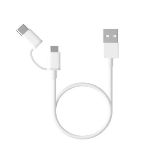كابل USB 2 في 1 من شاومي SJV4082TY Mi (ميكرو USB إلى Type C) بطول 100 سم، أبيض كابل USB 2 في 1 من شاومي SJV4082TY Mi (ميكرو USB إلى Type C) بطول 100 سم، أبيض