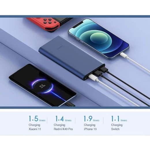 باور بانك شاومي 10000 مللي أمبير 22.5 وات شحن سريع أزرق EU BHR5884GL - شاحن محمول، مخرج USB مزدوج، خفيف الوزن وصغير الحجم - شاومي - Image 3