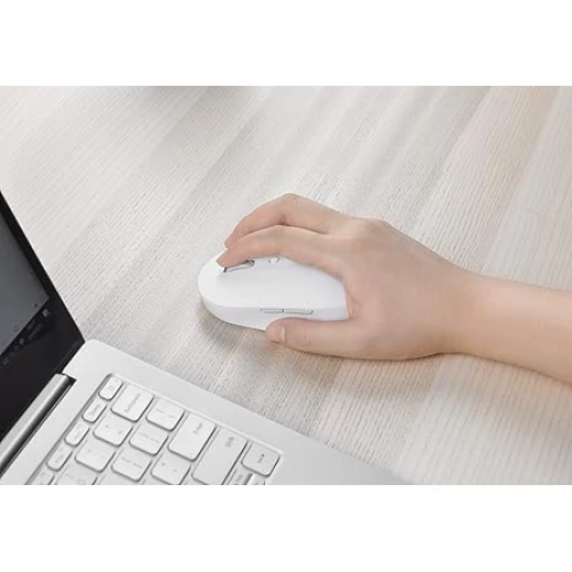 فأرة لاسلكية مزدوجة الوضع من شاومي، إصدار صامت، HLK4040GL - أبيض - شاومي - Image 3