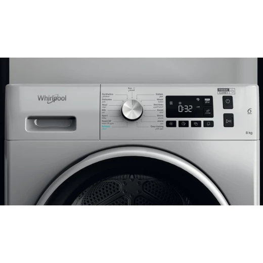مجفف مكثف بسعة 8 كجم مع مضخة حرارية A+ Fresh Care Silver-FFT M11 8X1SBS GCC من ويرلبول - ‎ويرلبول - Image 4