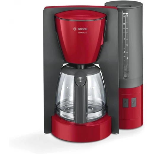 "ماكينة صنع القهوة بوش Comfort Line TKA6A044، إبريق زجاجي لحماية النكهة، مفتاح إيقاف تلقائي، قابلة للبرمجة من 20 إلى 60 دقيقة، بقدرة 1200 واط، باللون الأحمر" - بوش - Image 2
