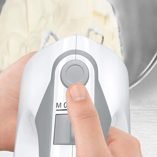 خلاط يدوي بوش MFQ364V0 Ergomixx، نظام تفريغ، 450 واط، مضخة تفريغ، أكياس وصناديق، عصا خلط، أبيض [فئة الطاقة B] - بوش - Image 2