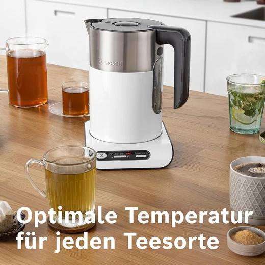 Bosch Wireless Kettle, Automatic Shut-Off, Overheating Protection, Temperature Selection, Keep Warm Function, 1.5 L, 2400 W, Anthracite/White - BOSCH - Image 4