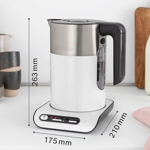 Bosch Wireless Kettle, Automatic Shut-Off, Overheating Protection, Temperature Selection, Keep Warm Function, 1.5 L, 2400 W, Anthracite/White - BOSCH - Image 6