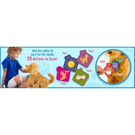 Sky Rocket My Fuzzy Friend Moji Interactive Labradoodle - Plush Interactive Dog Toy for Boys and Girls, Loveable and Lifelike Companion Pet - My Fuzzy Friends - Image 11