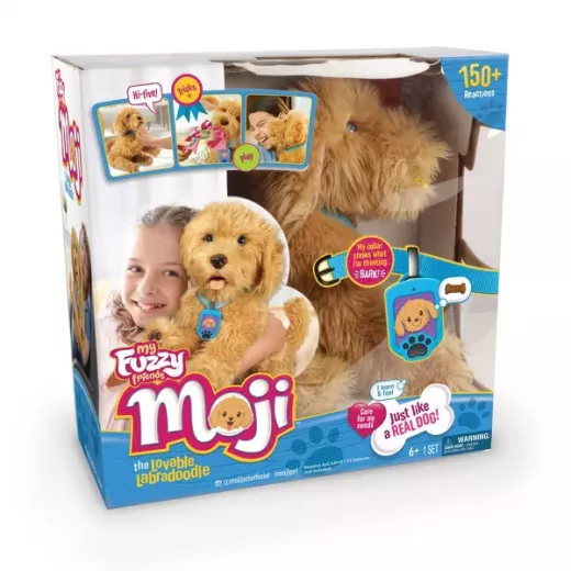 Sky Rocket My Fuzzy Friend Moji Interactive Labradoodle - Plush Interactive Dog Toy for Boys and Girls, Loveable and Lifelike Companion Pet - My Fuzzy Friends - Image 4