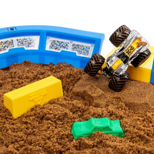 Monster Jam, Monster Dirt Arena 24-inch Playset with 2lbs of Monster Dirt and Exclusive 1:64 Scale Die-Cast Monster Jam Truck - Monster Jam - Image 3