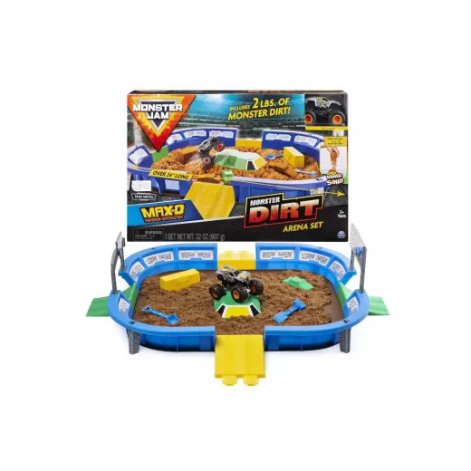 Monster Jam, Monster Dirt Arena 24-inch Playset with 2lbs of Monster Dirt and Exclusive 1:64 Scale Die-Cast Monster Jam Truck