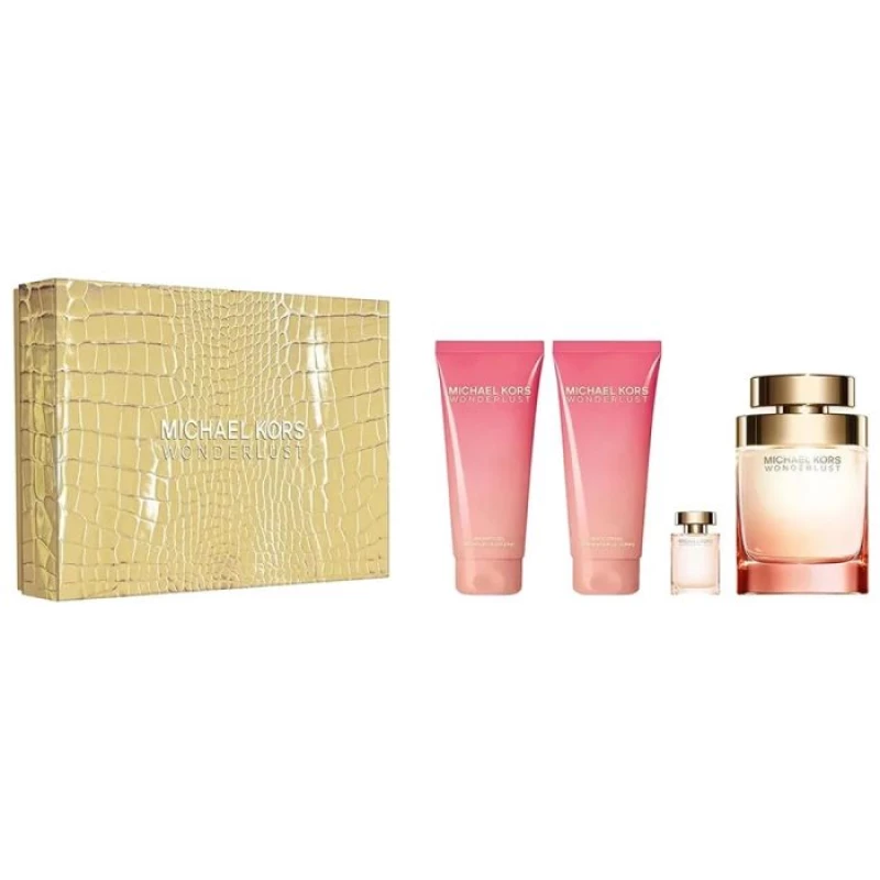 طقم مايكل كورس وندرلوست - 100 مل عطر بارفان + 100 مل لوشن للجسم + 100 مل جل استحمام + 4 مل عطر بارفا - مايكل كورس