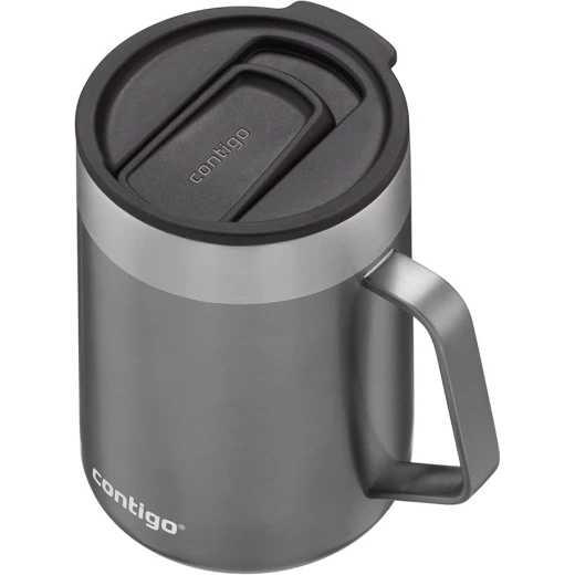 Contigo Streeterville Desk Mug, insulated coffee mug with stainless steel handle, coffee to go mug with lid, keeps coffee and tea ideal for office & home, 410 ml - Contigo - Image 4