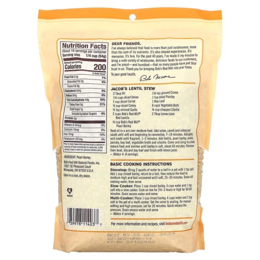 Bob's Red Mill Pearl Barley 850g Pack, - Bob's Red Mill - Image 2