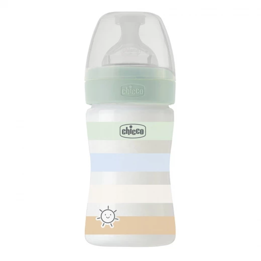 Chicco Well Being Bottle Anti-Colic System Slow Flow 150Ml 0M+ Green Chicco Well Being Bottle Anti-Colic System Slow Flow 150Ml 0M+ Green