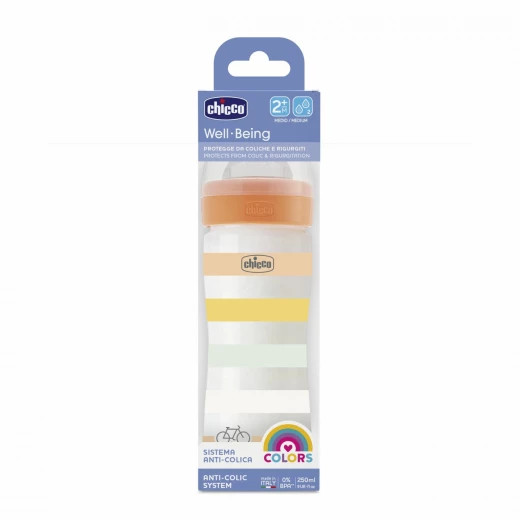 Chicco Well Being Baby Bottle Anti-Colic System Plastic 2m+, 250ml - Chicco - Image 2
