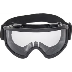 Adult Motorbike Motocross ATV/Dirt Bike Racing Transparent Goggles with Adjustable Strap - BLACK