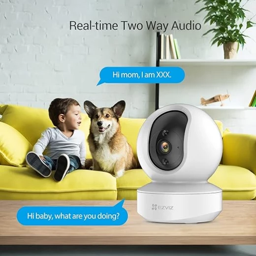كاميرا مراقبة منزلية ذكية EZVIZ CS-TY1 بدقة 1080 بكسل، بتقنية WiFi، مع خاصية اكتشاف الحركة، تتبع ذكي، محادثة ثنائية الاتجاه، رؤية ليلية ذكية، وضع السكون، فتحة بطاقة MicroSD، وميزات التحكم الصوتي مع أليكسا. - إزفيز - Image 4