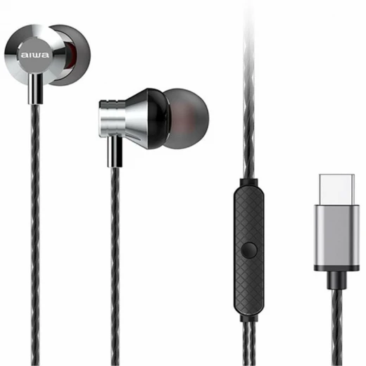 Aiwa In-Ear Headphones with Microphone USB Type-C Silver Aiwa In-Ear Headphones with Microphone USB Type-C Silver